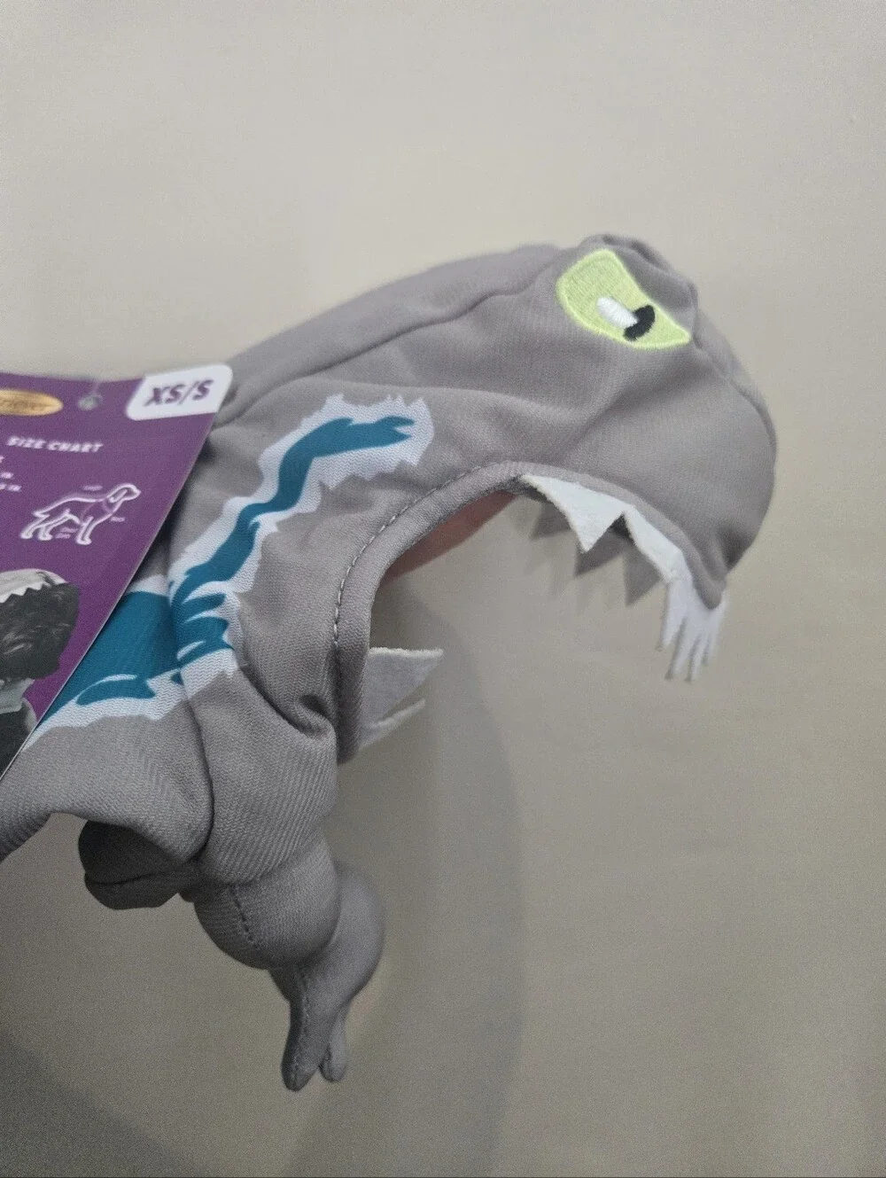 Raptor Pet Costume - Gray & Teal (XS/S)